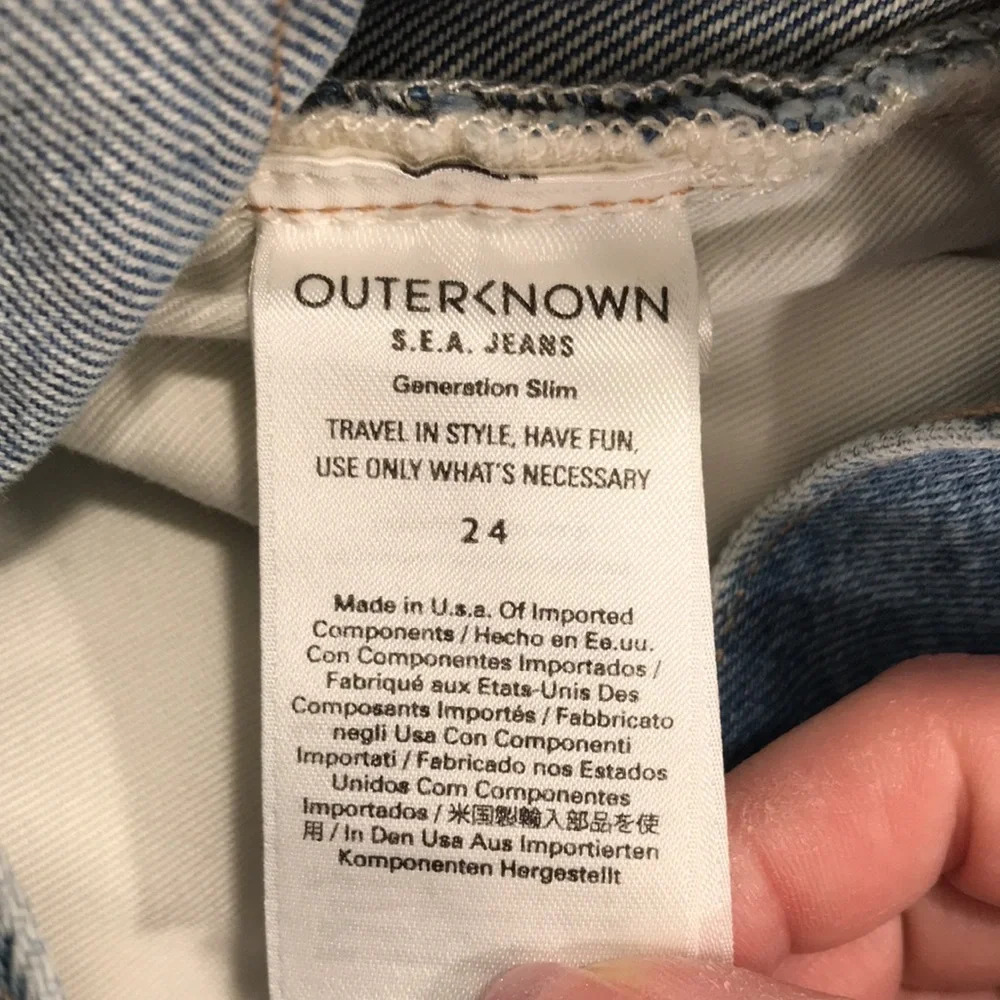 Outerknown Women's Medium Wash Sea Jeans Generation Slim Jeans Size 24 New